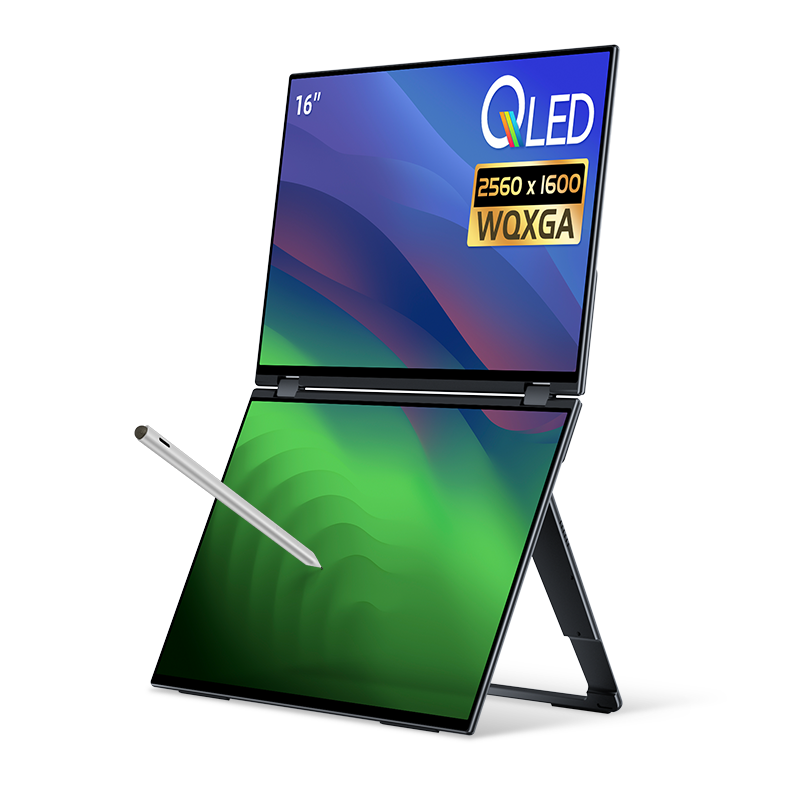 X2 Pro Foldable 16-Inch 2.5K Dual-View Touchscreen Monitor with Stylus Support