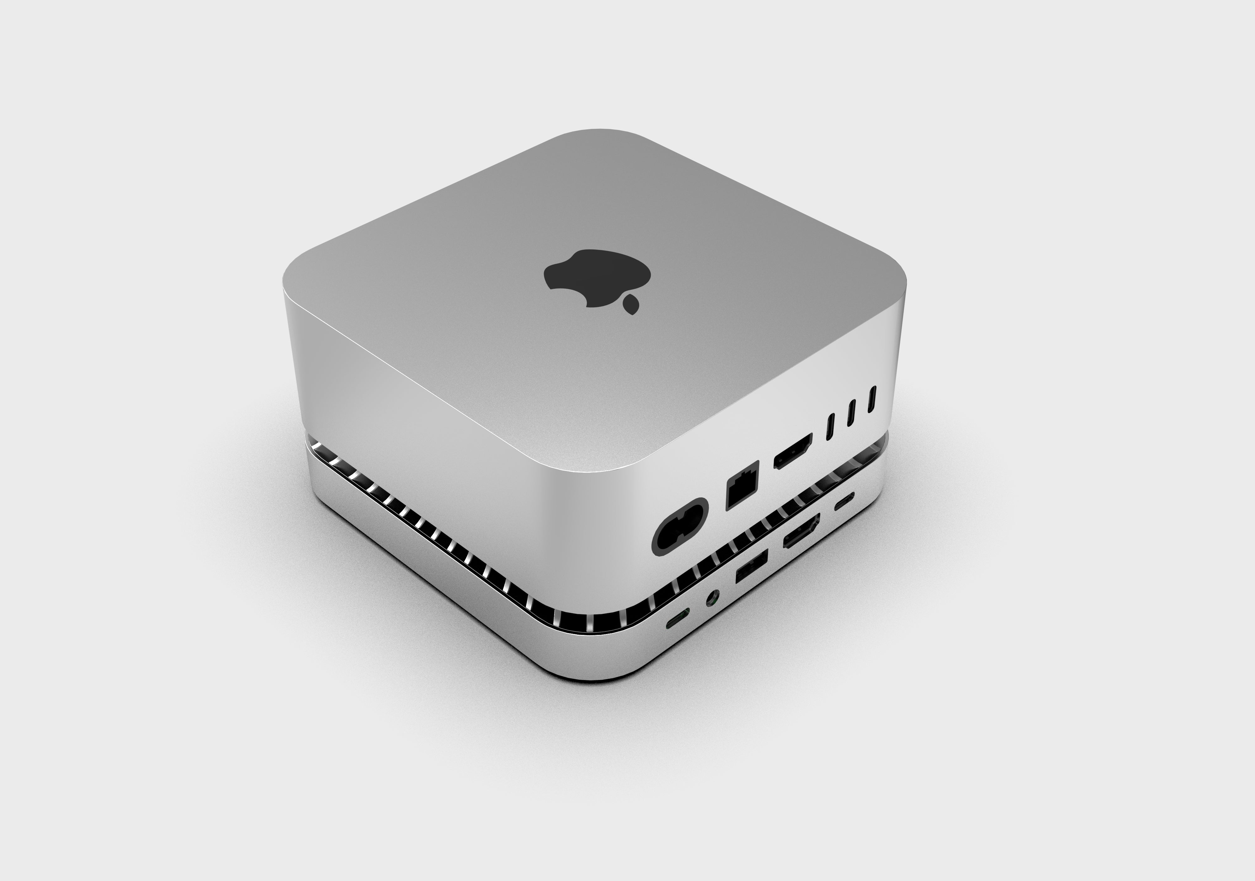 RayCue New M4/2024 Mac Mini Hub & Stand with NVMe/ M.2 SATA SSD Enclosure Compatible with Thunderbolt 4/5