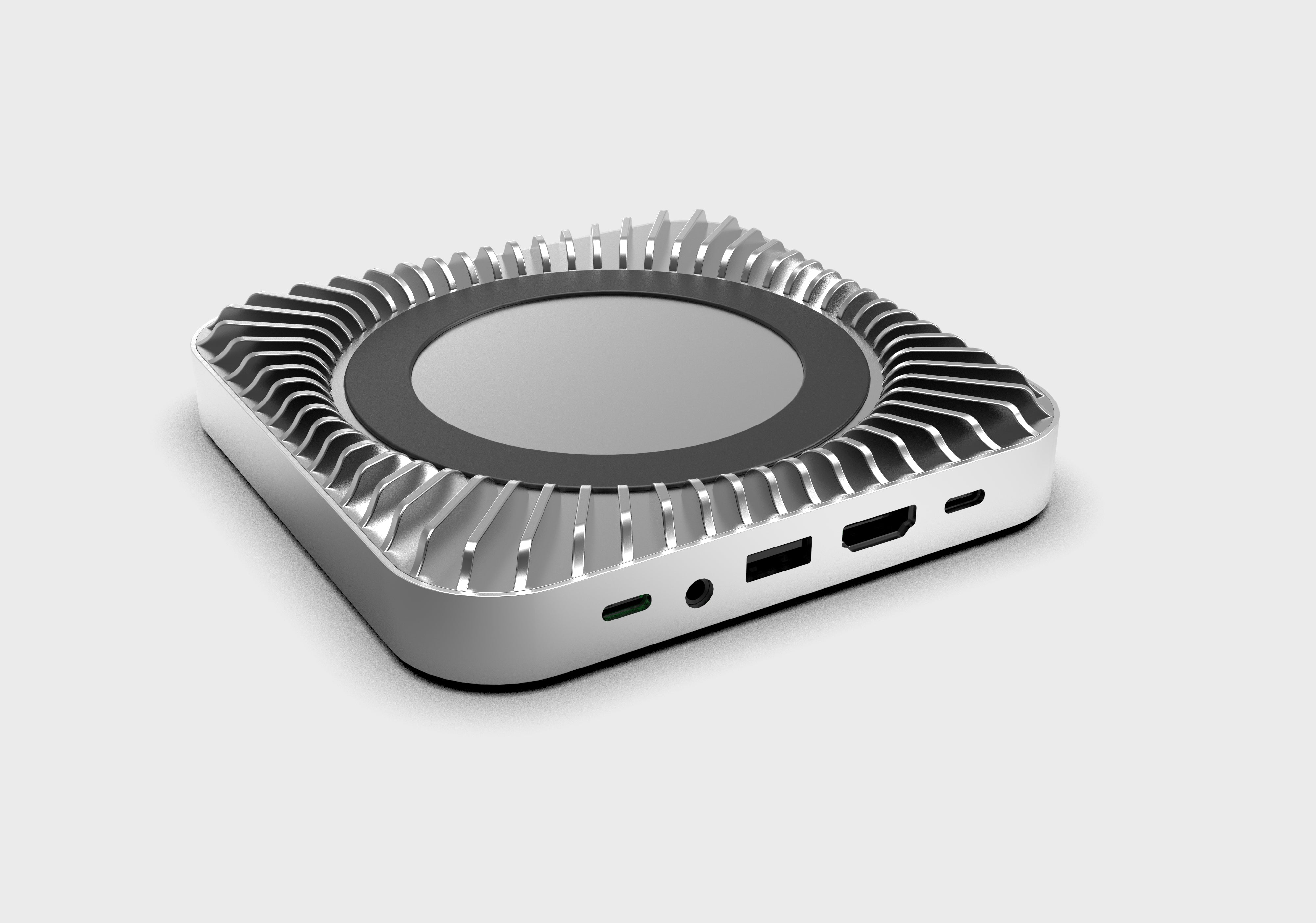 RayCue New Type-C Stand & Hub with NVMe/ M.2 SATA SSD Enclosure for All New Mac Mini M4/M4Pro