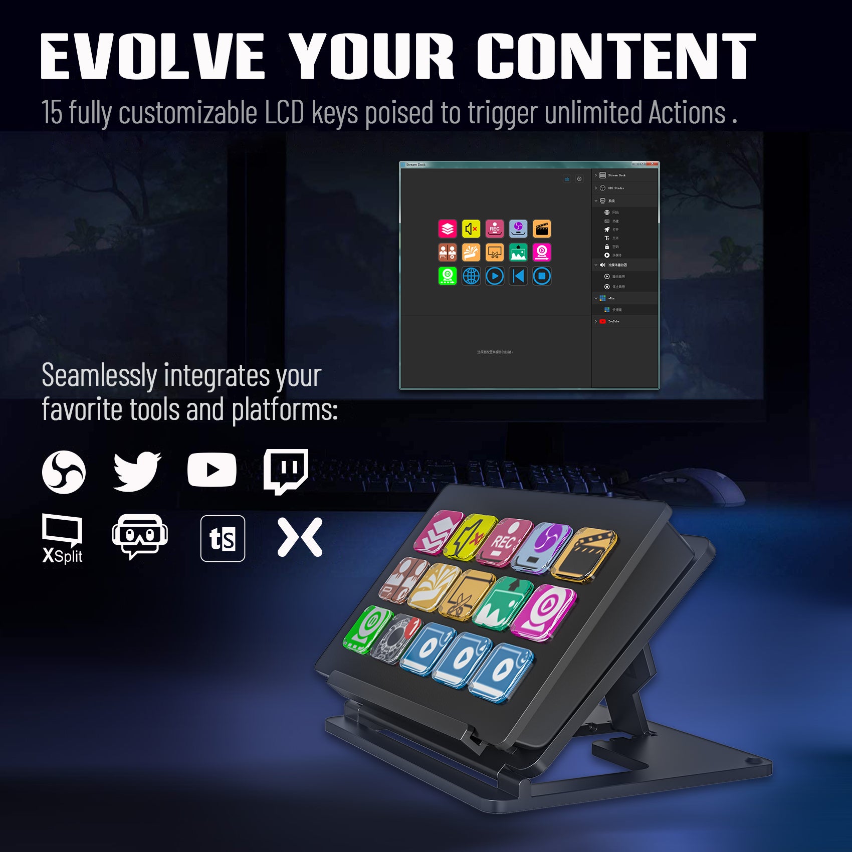 Elgato buy Stream Deck - Live Content Creation Controller with 15 Customizable LCD K