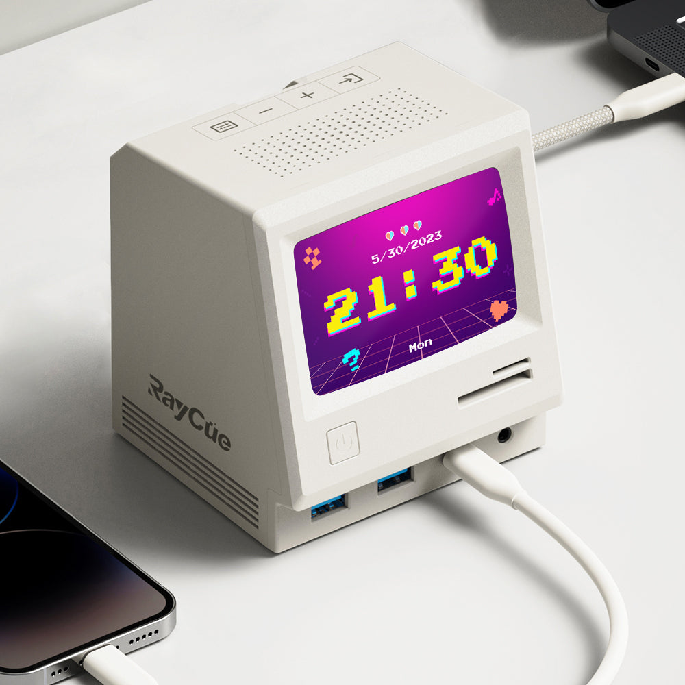 RayCue 128K: Retro Style Multifunctional Dock w/ Display