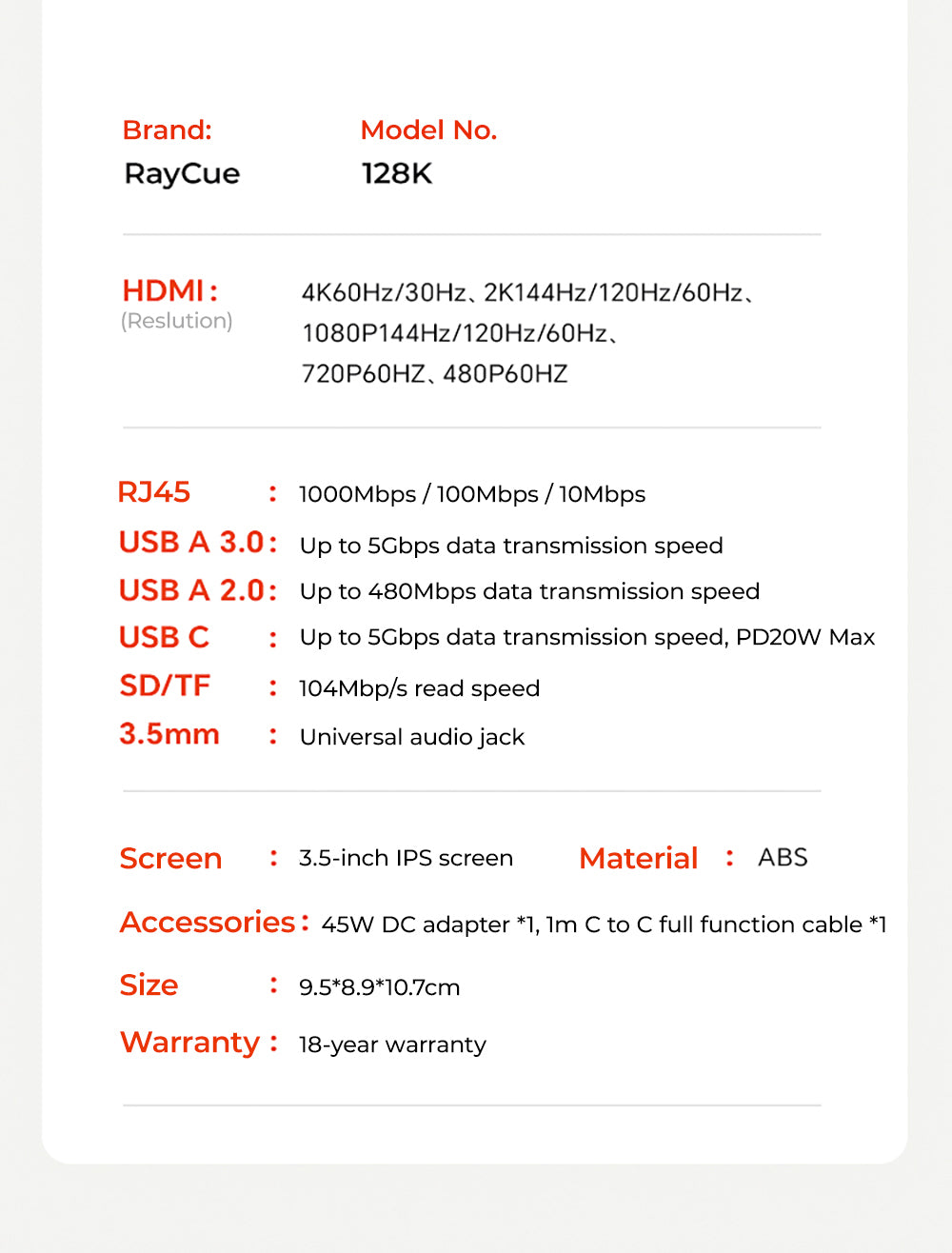 RayCue 128K: Retro Style Multifunctional Dock w/ Display