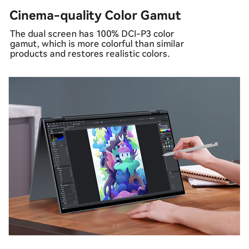 X2 Foldable 16'' QLED Dual View Touchscreen Monitor with Stylus Support