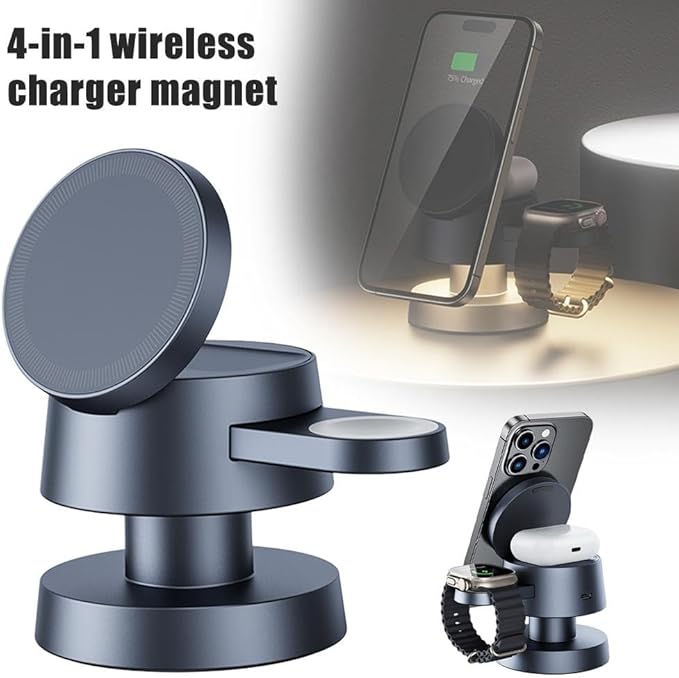 4-in-1 wireless charger with Mushroom lamp