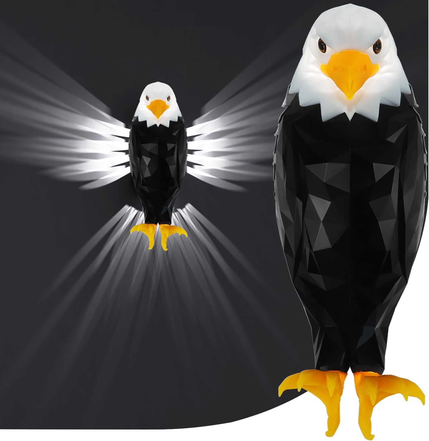 Bald Eagle Wall Light, American Eagle Night Light with Remote Control