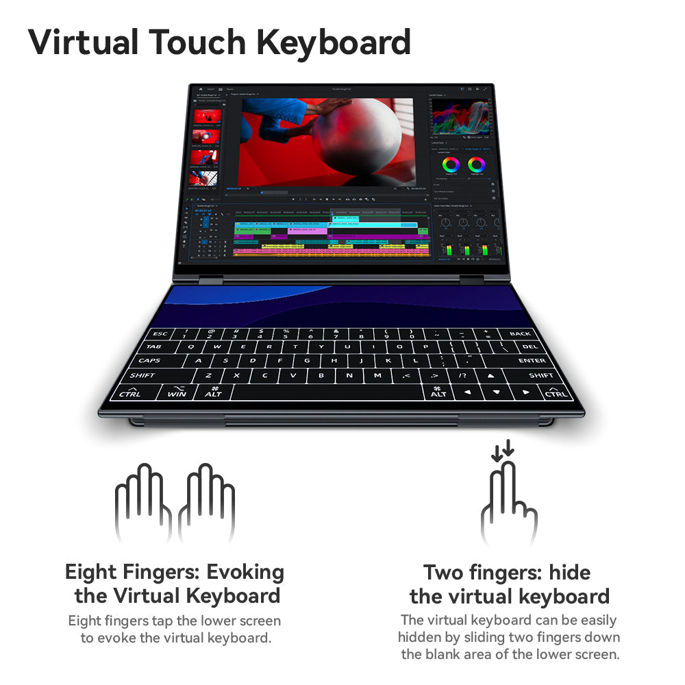 X2 Foldable 16'' QLED Dual View Touchscreen Monitor with Stylus Support