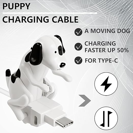 Puppy charging cable-This cute dog moves when you charge & stops when full!