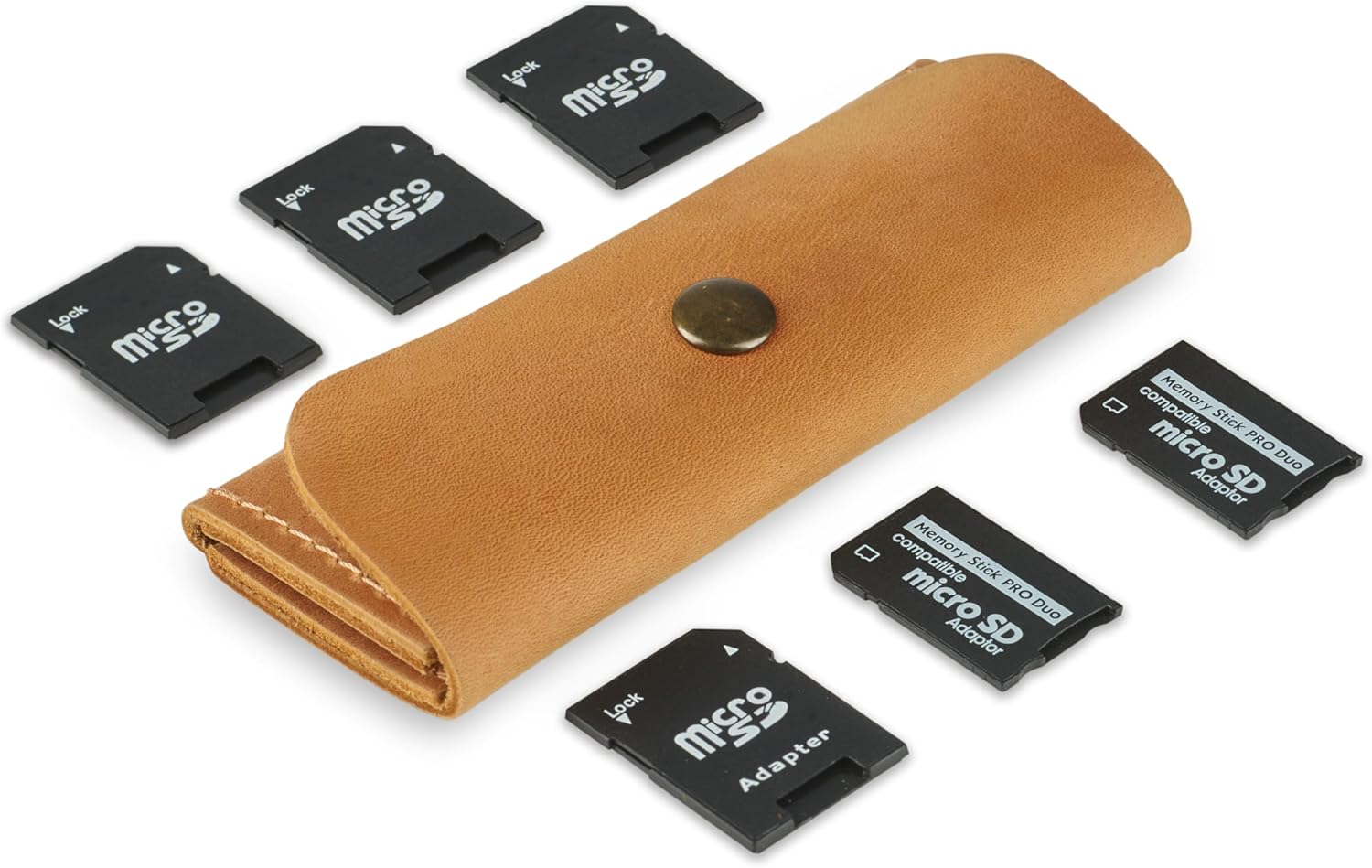 Leather SD Card Holder, SD Card Case, Travel Memory Card Case