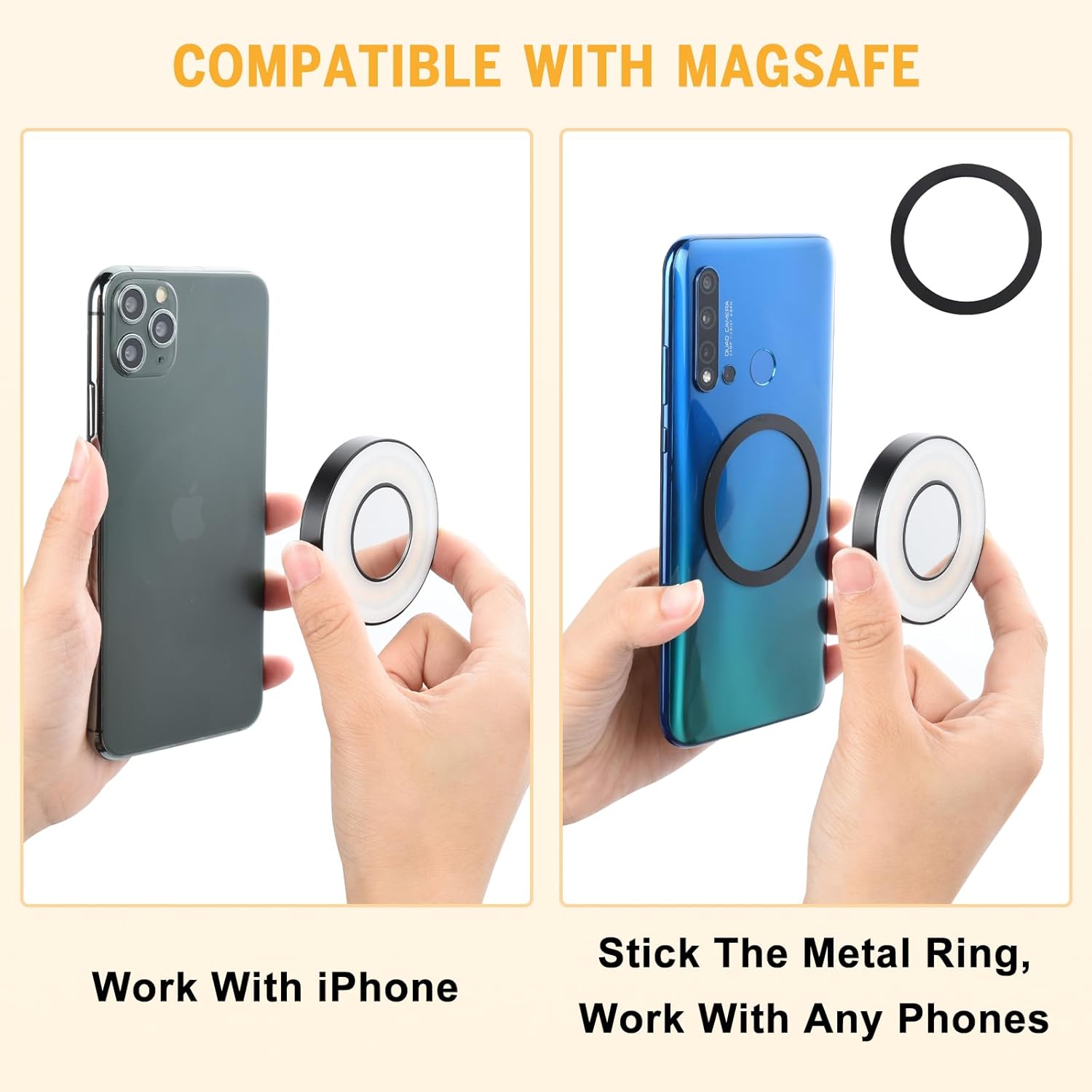 Magnetic Ring Light 4 Brightness Level for Webcam Light/Zoom Lighting/Video Conference/Selfie