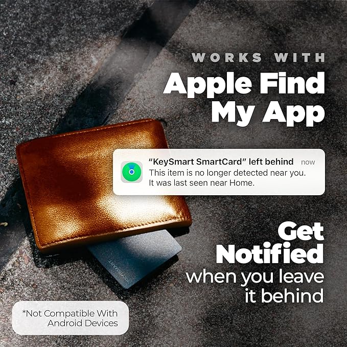 SmartCard Wallet Tracker Card, Apple Find My App Compatible