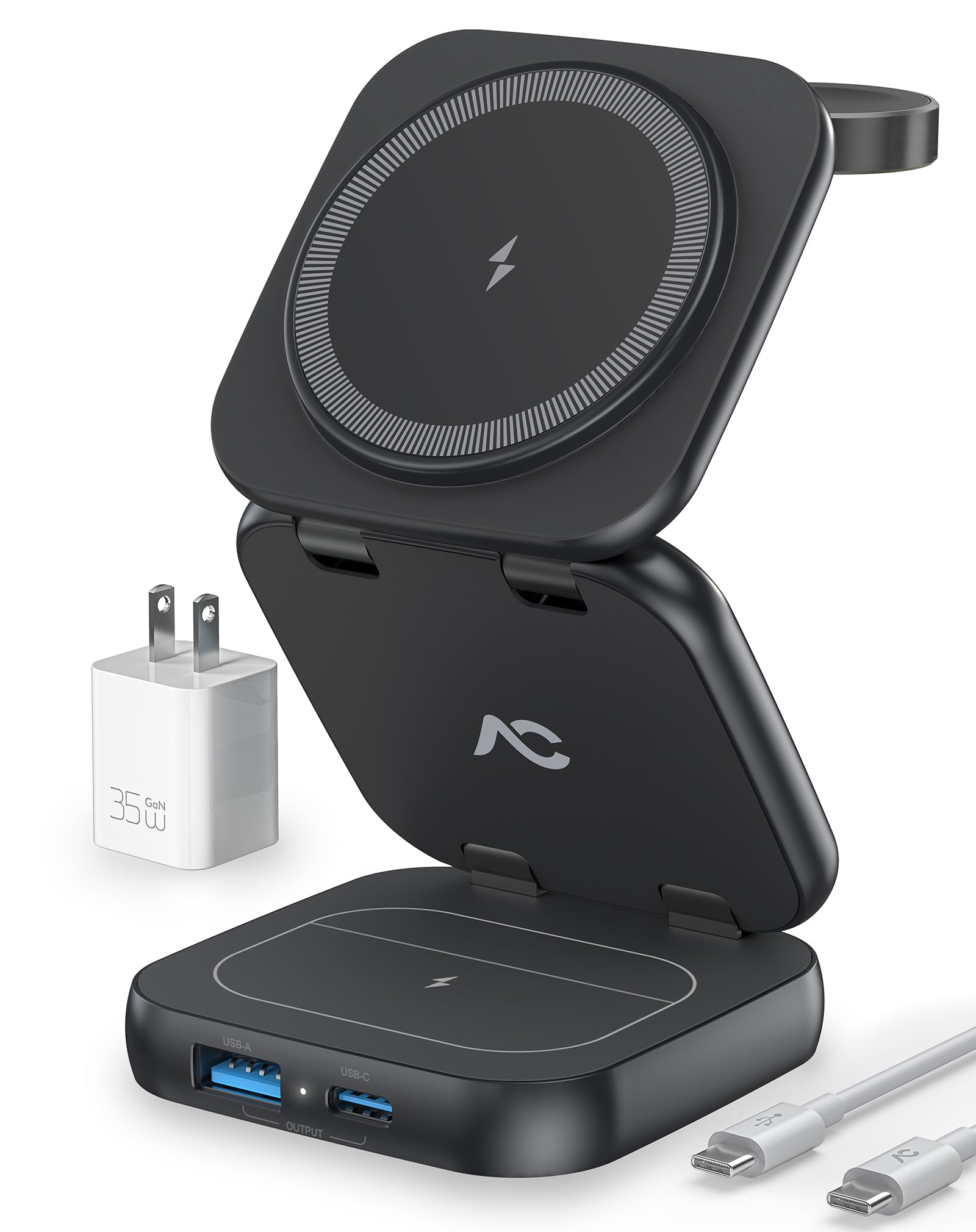 5-in-1 Wireless Charger for Magsafe, Portable Charging Station, with 35W Adapter