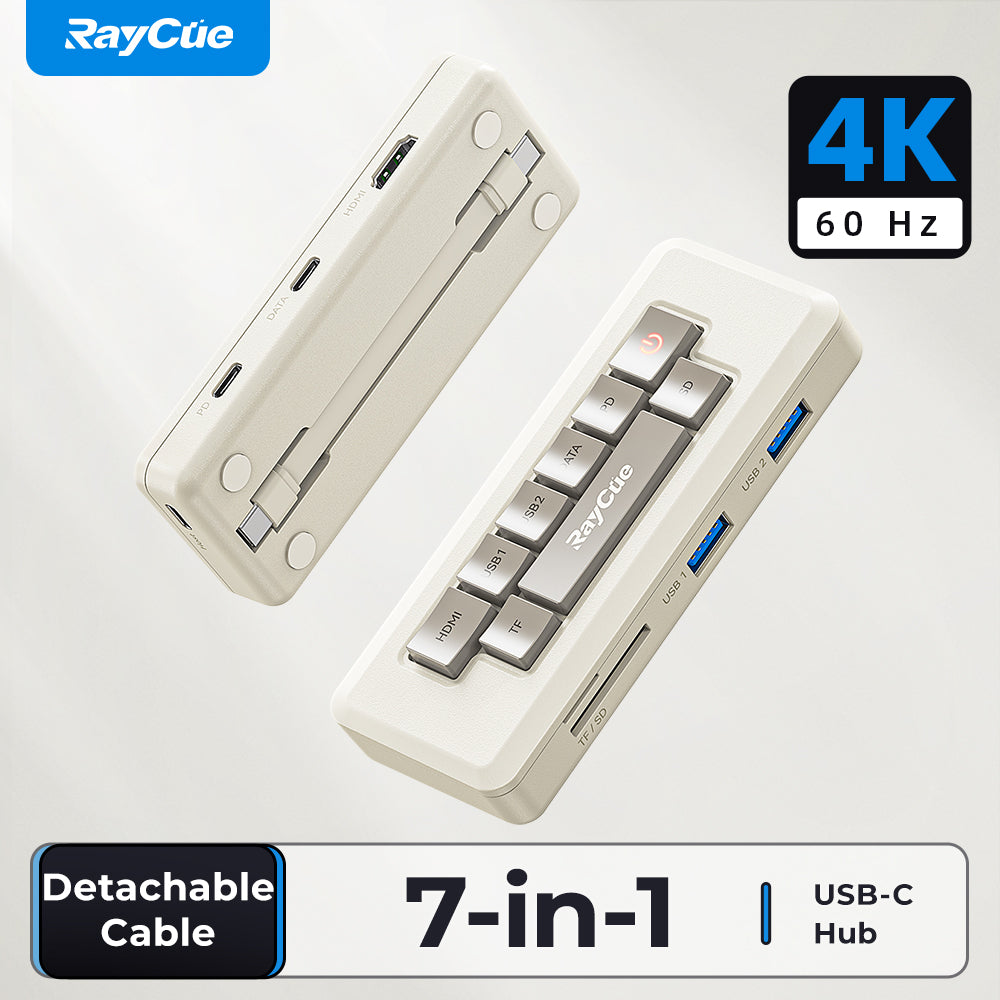 RayCue 128K Pocket- Portable Hub（7-in-1 HDMI 4K60HZ）