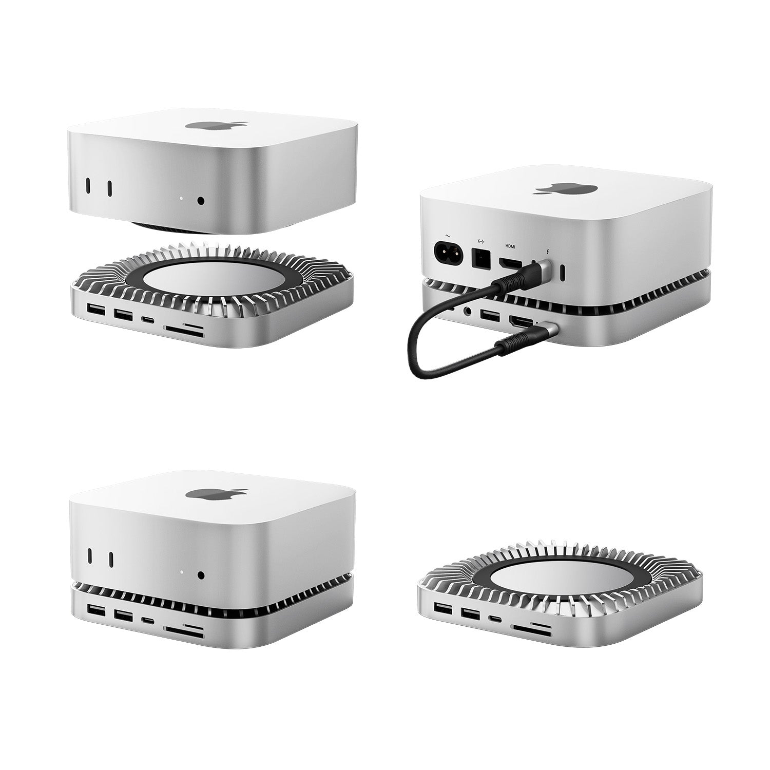 RayCue Type-C Stand & Hub with NVMe/ M.2 SATA SSD Enclosure for 2024 Mac Mini