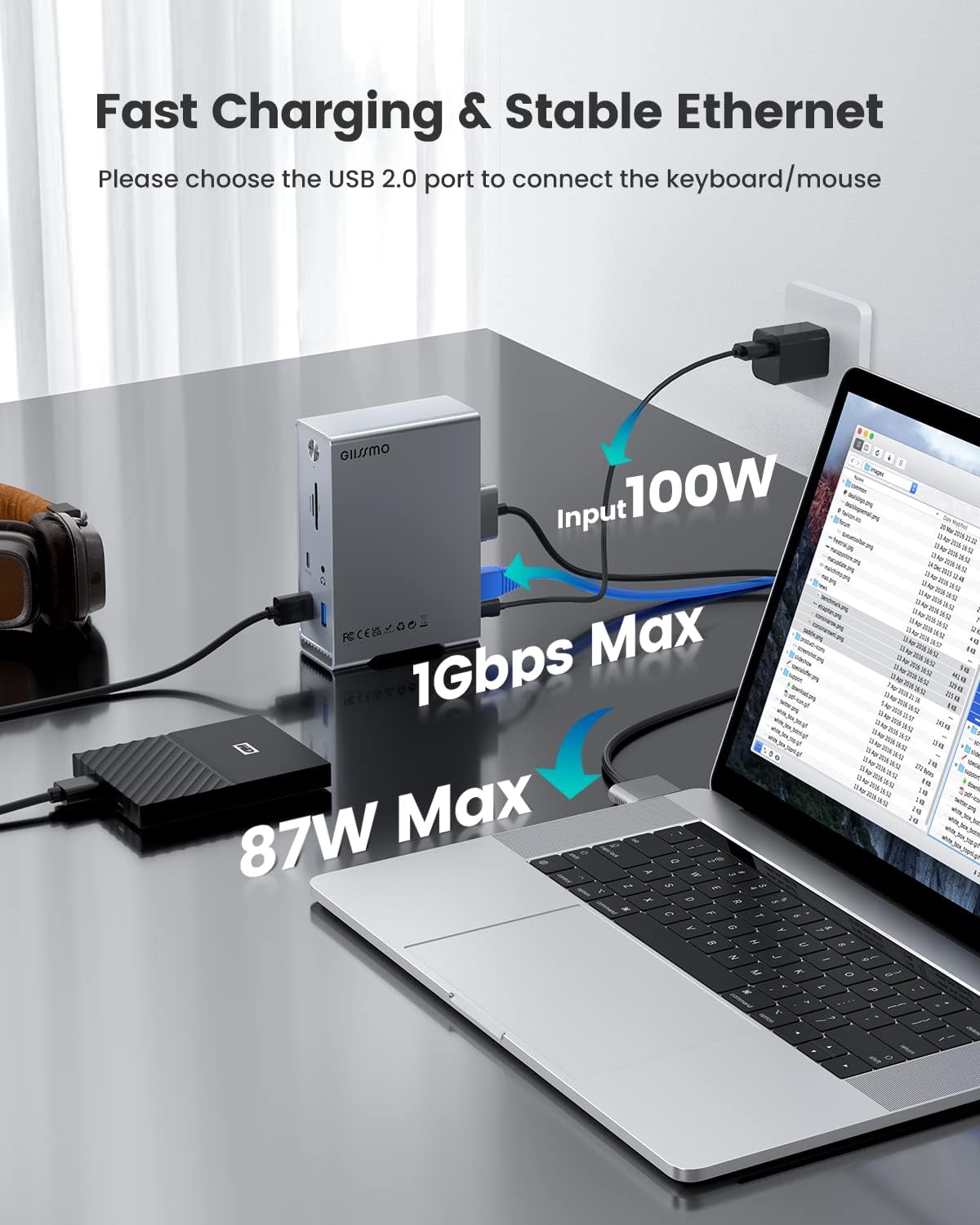 MacBook Pro Docking Station, 14-in-2 Dual USB C Docking Station Dual M